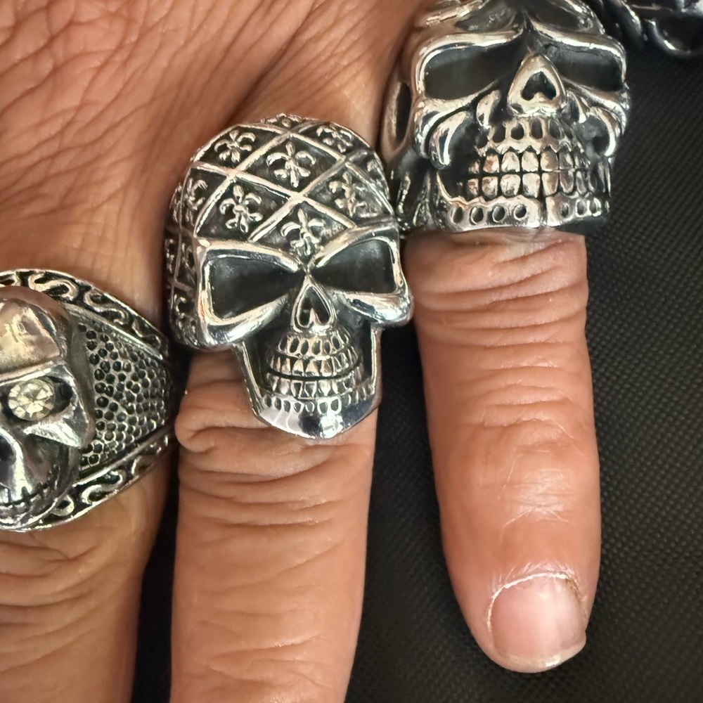 Biker Skull Ring in Stainless steel. Size 11.75 US